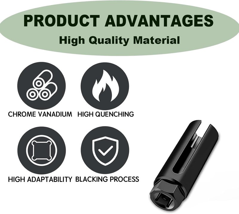 ECHO AUTOMILES Oxygen Sensor Socket 1/2" Inch Drive 7/8" Inch (22mm) 6-Point Sensor Remover Tool with Side Wire Cutout, Universal Socket for O2 Removal and Installation - Image 4